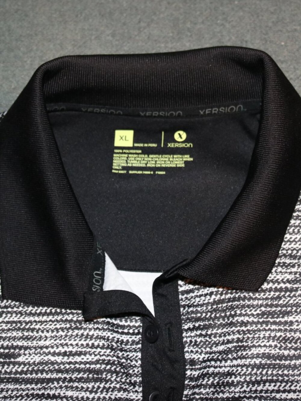 Xersion Shirt Black & White XL Golf Short Sleeve - Picture 2 of 5